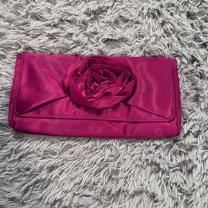 Fuchsia satin Jcrew Clutch